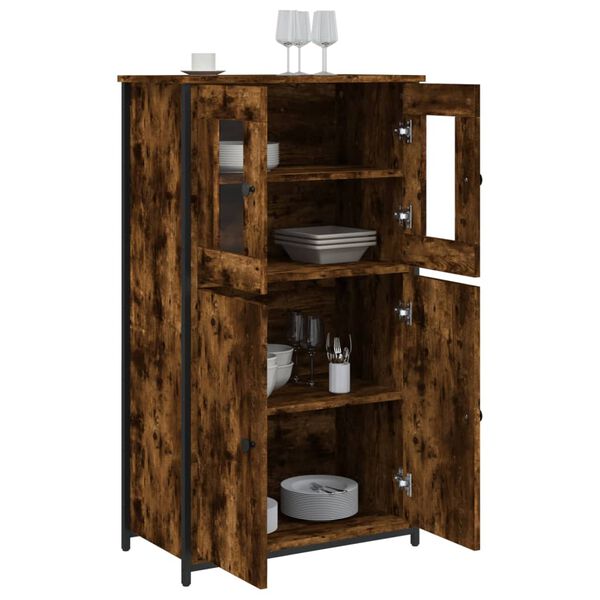 vidaXL Highboard r&oslash;kt eik 62x32x106,5 cm konstruert tre
