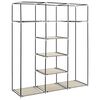 vidaXL Garderobe med skap og stenger kremhvit 150x45x175 cm stoff