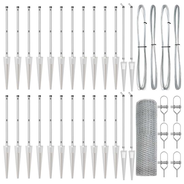 vidaXL Gjerdep&aring;le s&oslash;lv 50 x 0,4 m (25 mm nett) St&aring;l