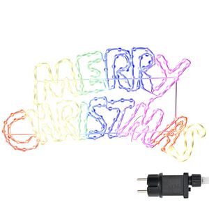 vidaXL Jule Skilt med 240 LED Flerfarget 99,5 x 54 cm PVC