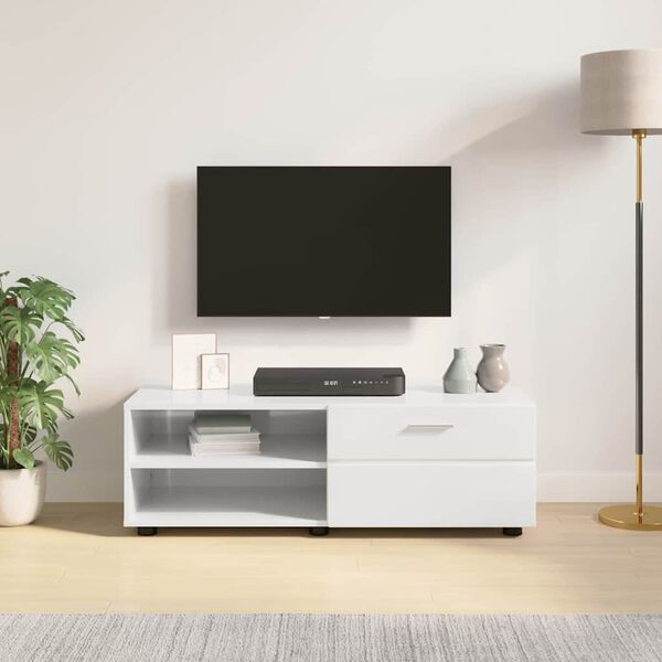 vidaXL Tre skap H&oslash;yglanset hvit 100,5 x 39 x 30 cm Konstruert tre