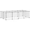 vidaXL Dyrebur 20 paneler med d&oslash;r svart 140x70x35 cm st&aring;l
