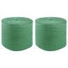 vidaXL Jute tau 2 pcs Gr&oslash;nn 100% Tossa jute