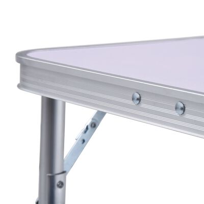 vidaXL Sammenleggbart campingbord hvit aluminium 60x45 cm