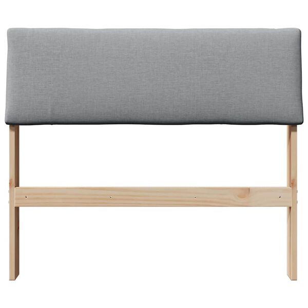 vidaXL Polstret sengegavl Lysegrå 100 cm Massiv furu