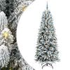 vidaXL Kunstig juletre Hvit 210 cm PVC og plast og st&aring;l og PE