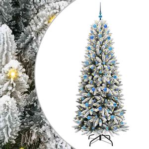 vidaXL Kunstig juletre Hvit 210 cm PVC og plast og st&aring;l og PE