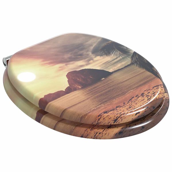 vidaXL Myk-lukking toalettsete Oransje 44 x 38 cm MDF-plater