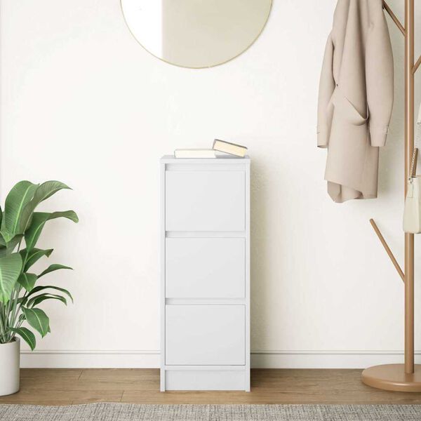 vidaXL Skjenk hvit 29,5x34x76 cm konstruert tre