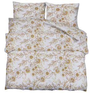 vidaXL Sengesett hvit og brun 240x220 cm bomull