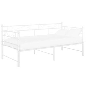 vidaXL Uttrekkbar ramme til sovesofa hvit metall 90x200 cm