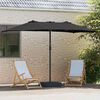 vidaXL Hageparasol Svart 385 x 209 x 244 cm stoff
