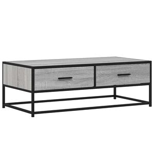 vidaXL Salongbord gr&aring; sonoma 100x50x35 cm konstruert tre og metall