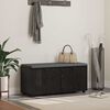 vidaXL Gangbenk med pute med lagring Svart Eik 100 x 38 x 46 cm