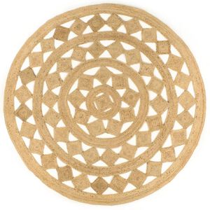 vidaXL H&aring;ndlaget flettet juteteppe 210 cm