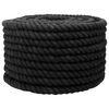 vidaXL Bomull Tau 20 mm 100 m Svart 100% Bomull