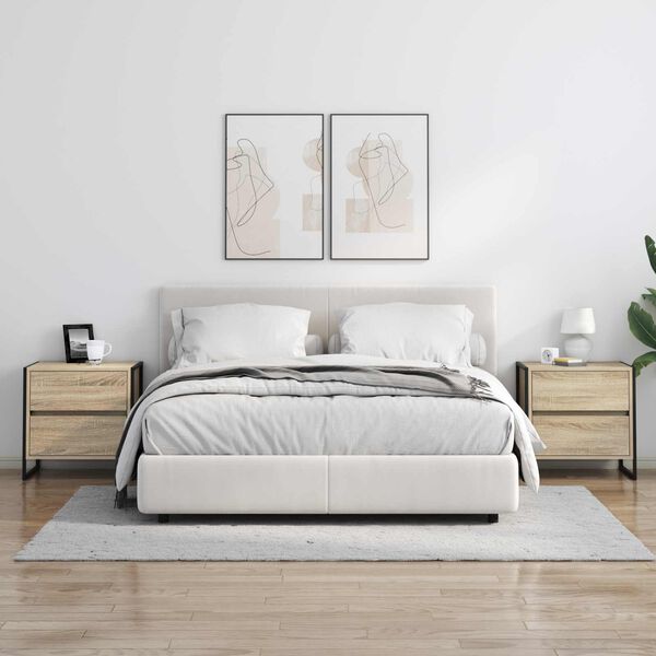 vidaXL Nattbord med skuff Sonoma 50 x 39.5 x 50 cm Konstruert tre