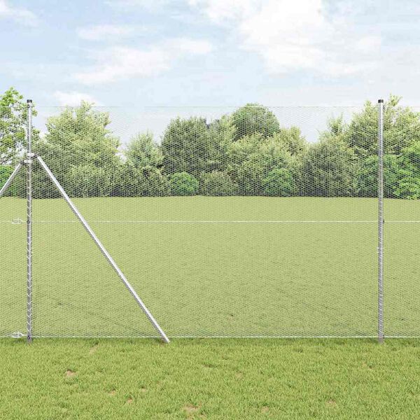 vidaXL Gjerdep&aring;le s&oslash;lv 50 x 1,5 m (13 mm netting) St&aring;l