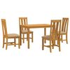 vidaXL Spisestuesett 5 stk. Beige Massivt Eiketre