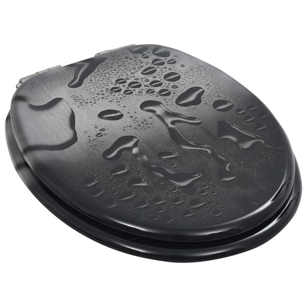 vidaXL Toalettsete med myk lukkefunksjon MDF vanndråpe-design