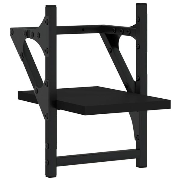 vidaXL Vegghyller med stenger 2 stk svart 20x25x30 cm