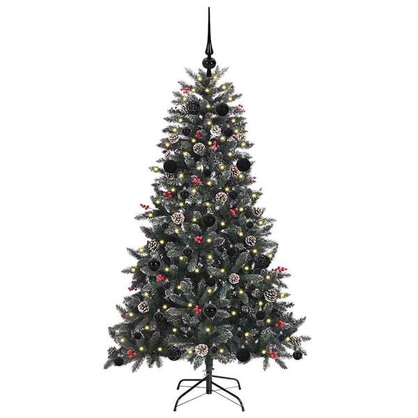 vidaXL Kunstig juletre med 150 LED gr&oslash;nn 150 cm PVC og plast og st&aring;l