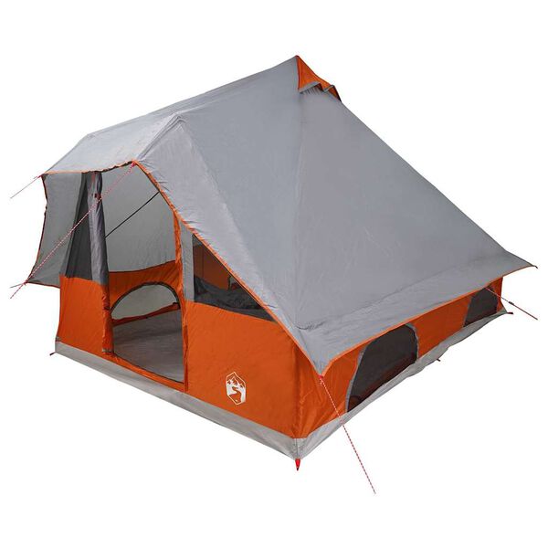 vidaXL Tipi telt med tak Gr&aring; og Oransje 358 x 296 x 258 cm taft