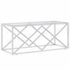 vidaXL Salongbord 110x45x45 cm rustfritt st&aring;l og glass