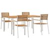 vidaXL HageSpisestueSett 5 pcs Brun MassivAkasiatre