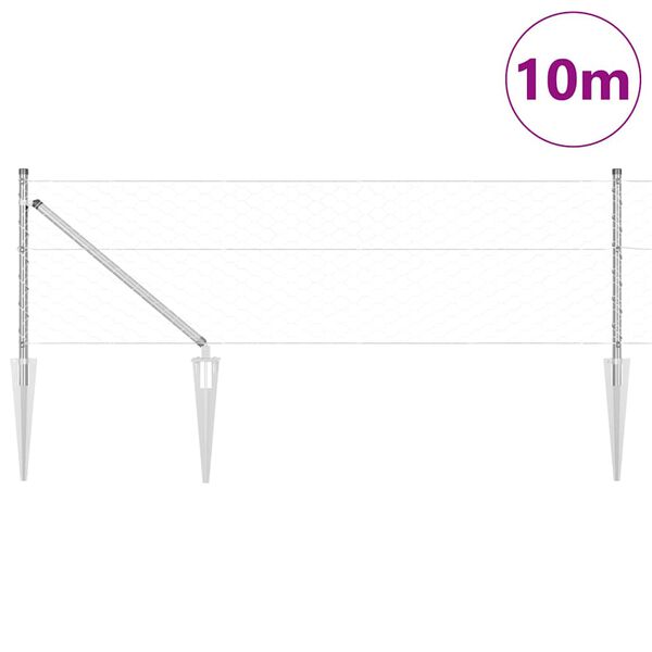 vidaXL Gjerdep&aring;le s&oslash;lv 10 x 0,6 m (50 mm mesh) St&aring;l