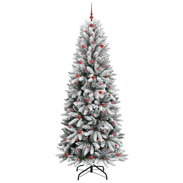 vidaXL Kunstig juletre med 300 LED Hvit 240 cm PVC, plast, st&aring;l og PE