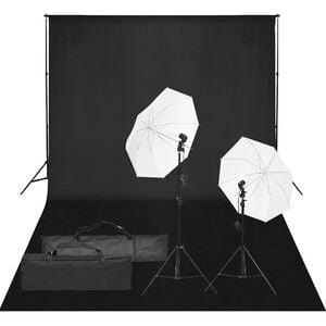 vidaXL Fotostudiosett med lyssett og bakgrunn
