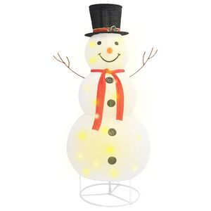 vidaXL Dekorativ sn&oslash;mannfigur med LED luksusstoff 180cm