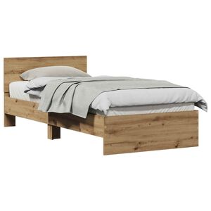 vidaXL Sengestamme med hodegatt Artisan eik 75 x 190 cm Konstruert tre