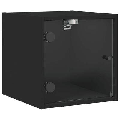 vidaXL Nattskap med glassdører svart 35x37x35 cm
