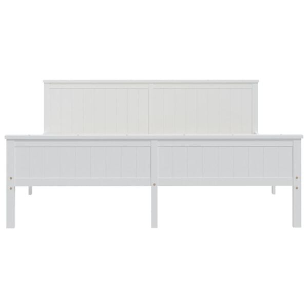 vidaXL Sengeramme hvit heltre furu 200x200 cm