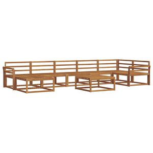 vidaXL Utend&oslash;rs sofa-sett 8 pcs Naturlig Solid akasietre
