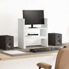 vidaXL Justerbar skrivebordshylle hvit 40x17x41 cm konstruert tre