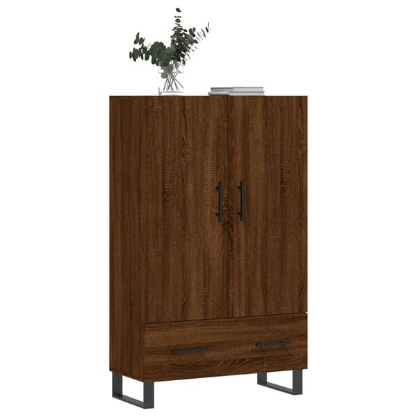 vidaXL Highboard brun eik 69,5x31x115 cm konstruert tre