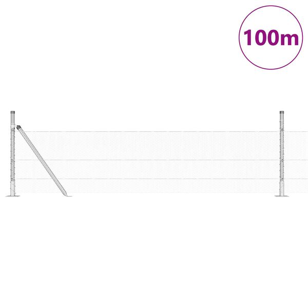vidaXL Gjerdep&aring;le s&oslash;lv 100 x 0,4 m (13 mm netting) St&aring;l