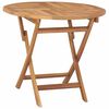 vidaXL Sammenleggbart hagebord Naturlig &Oslash; 90 x 75 cm Massivt Teaktre