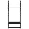 vidaXL Vegghyllesett med stenger 4 stk svart konstruert tre