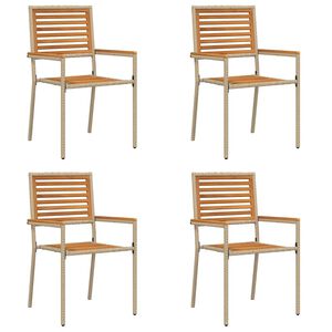 vidaXL Hage stabelstoler 4 stk. Brun og Beige