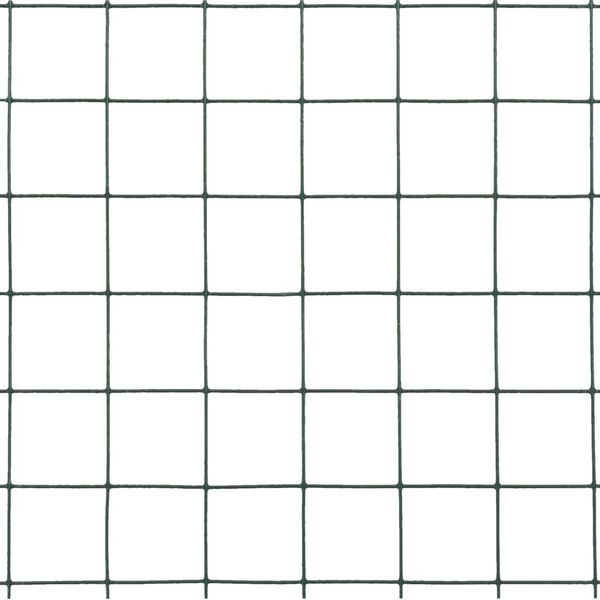 vidaXL Trådgjerde kylling stål med PVC-belegg 10x0,5 m grønn