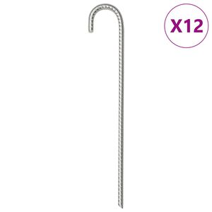 vidaXL Teltplugger 12 stk 37 cm &Oslash;10 mm galvanisert st&aring;l