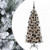 vidaXL Kunstig juletre med julekuler 240 cm 300 LED-lys Varmhvit