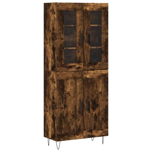 vidaXL Highboard r&oslash;kt eik 69,5x34x180 cm konstruert tre