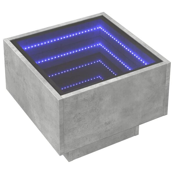 vidaXL Sidebord LED betonggrå 40x40x30 cm konstruert tre