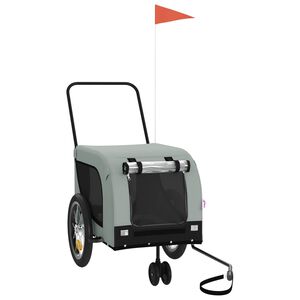 vidaXL Kjæledyrsykkelhenger grå og svart oxfordstoff og jern