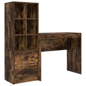 vidaXL Skrivebord R&oslash;kt eik 135,5 x 40 x 127 cm 2 stk.